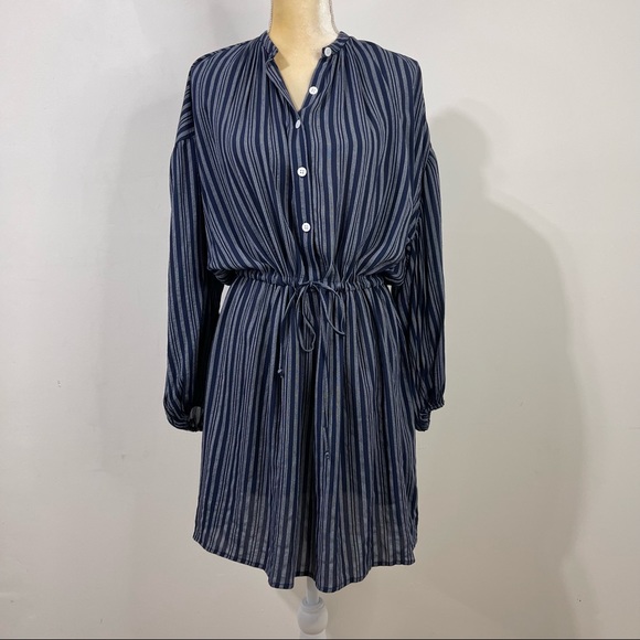 Madewell x Christy Dawn Bonnie Striped Mini Dress Size M Blue - Picture 4 of 14